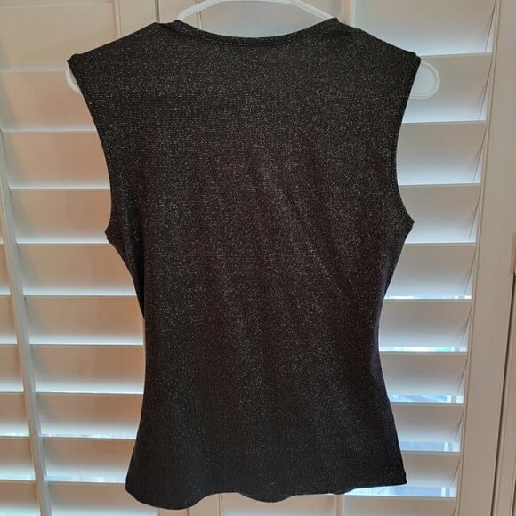 Ann Taylor Sleeveless V-neck Top  - Gold Metallic - Size S - Picture 5 of 5